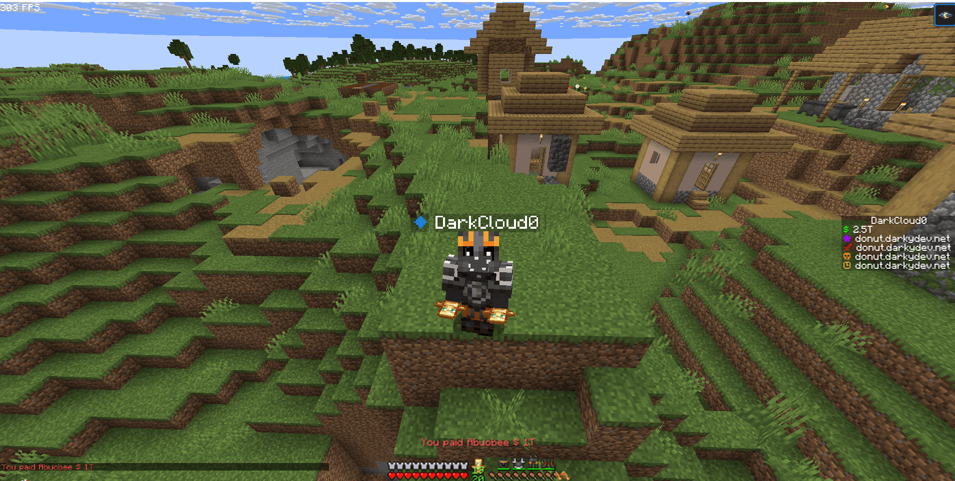 Fake Stats running in Minecraft