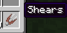 Minecraft tooltip showing the original Shears item before Fake Elytra is enabled