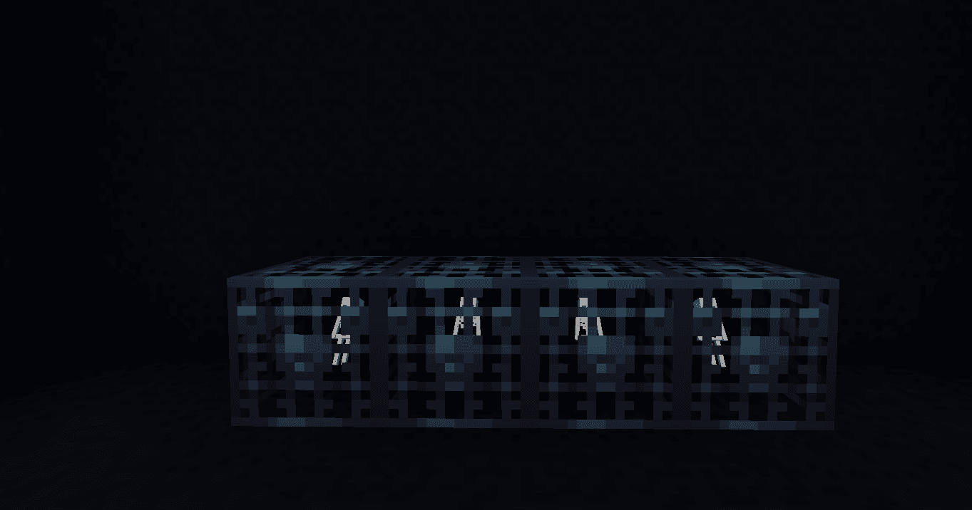 Row of green stained glass blocks before Fake Spawner is enabled