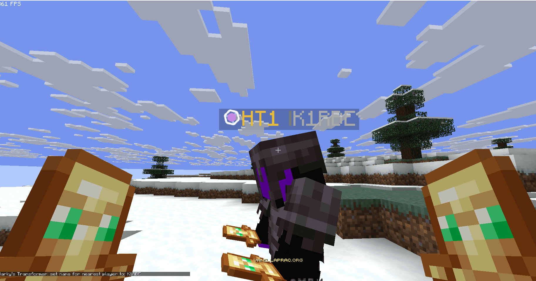 Minecraft nearby player with a locally changed name using Player Transformer